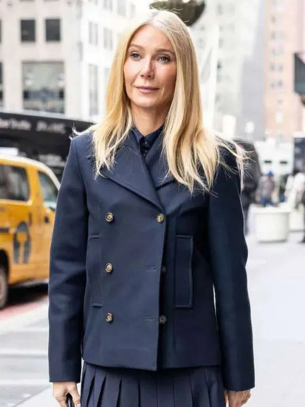 NYC 2026 Gwyneth Paltrow Blue Peacoat
