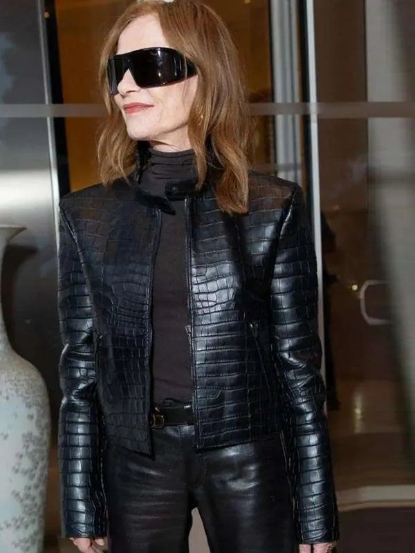 Isabelle Huppert 2026 Cannes Film Festival Leather Jacket