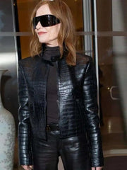 Isabelle Huppert 2026 Cannes Film Festival Leather Jacket