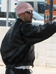 LA 2026 Justin Bieber Black Leather Jacket