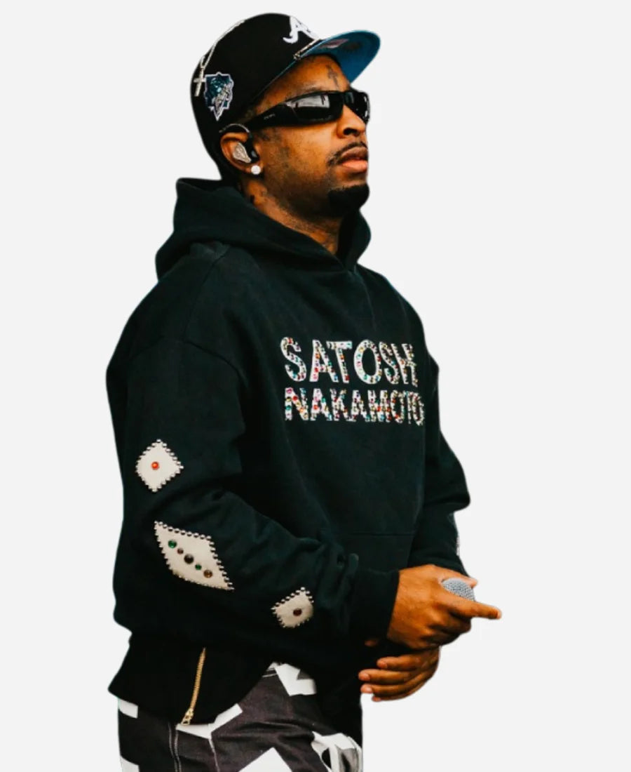 Satoshi Nakamoto 21 Savage Black Hoodie