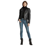 Black Leather Motorcycle Jacket Womens