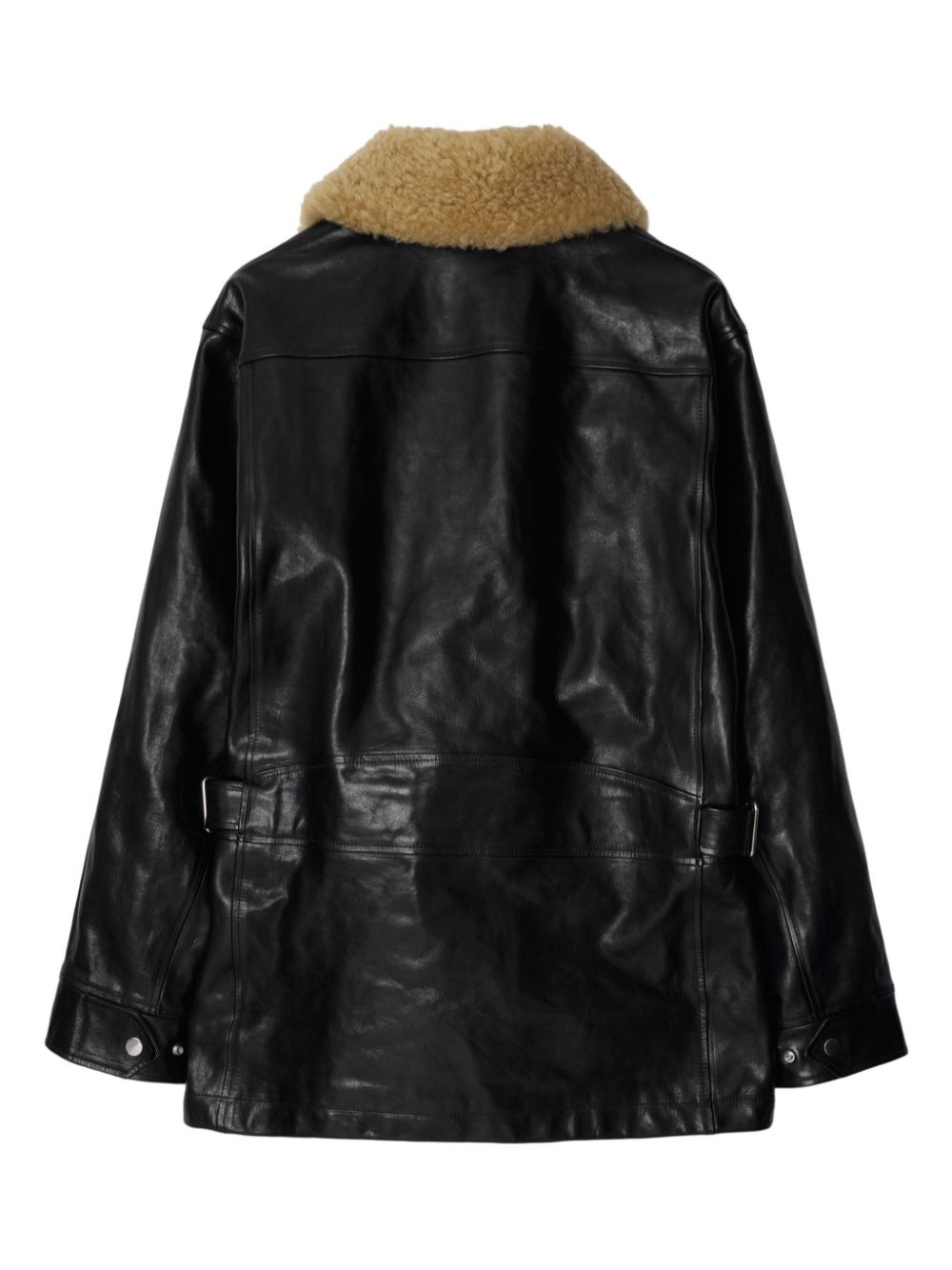 Burberry shearling-collar leather coat