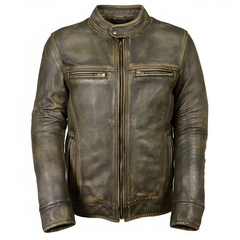 Vintage Distressed Brown Leather Jacket
