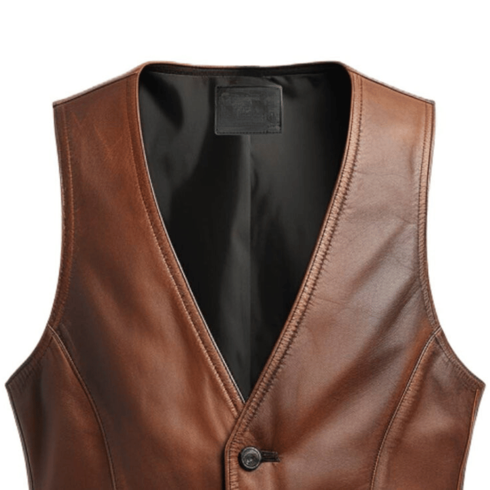 Vintage Men’s Brown Leather Vest
