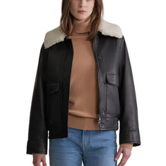 shearling jacket black