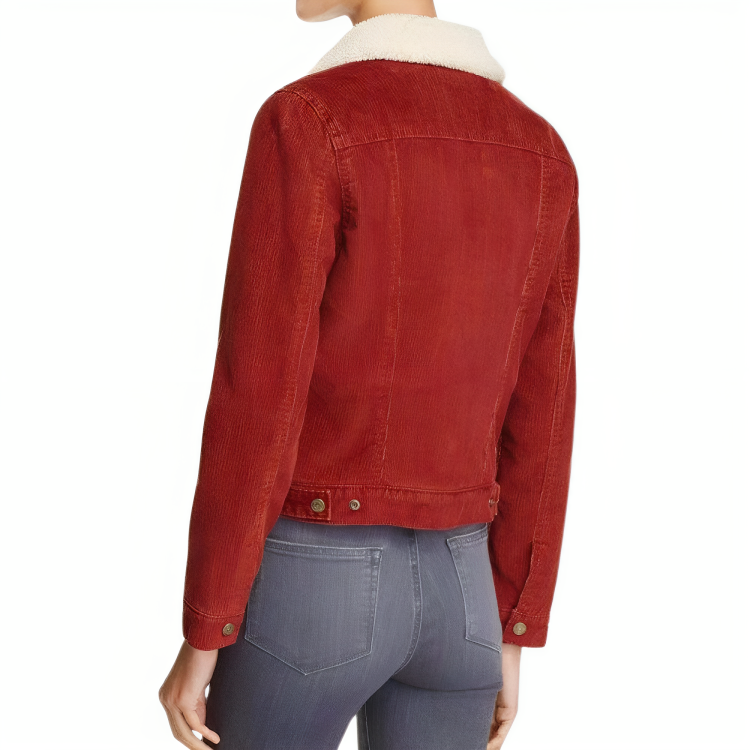 Womens Red Denim Nancy Wheeler Stranger Things Jacket