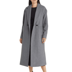 Women’s Double Breasted Grey Wool Coat