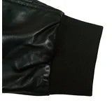 New Pelle Pelle Black Leather Bomber Jacket-Cow hide