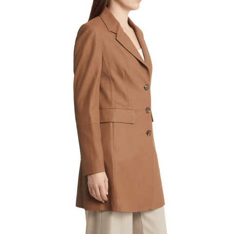 Womens Brown Long Coat Real Leather