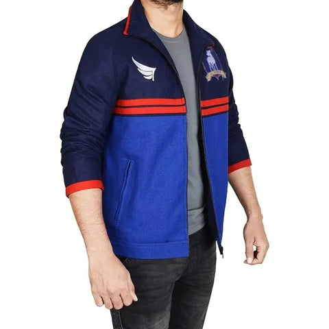 JASON SUDEIKIS TED LASSO BLUE TRACK JACKET