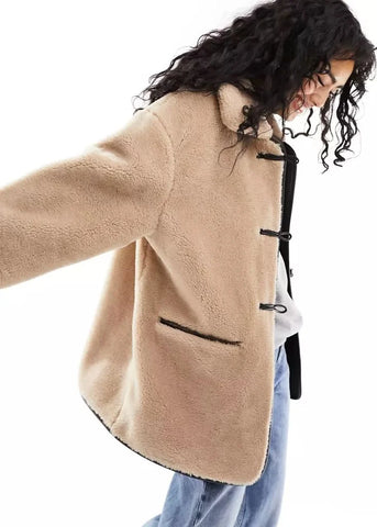 Classic Beige Womens Shearling Jacket