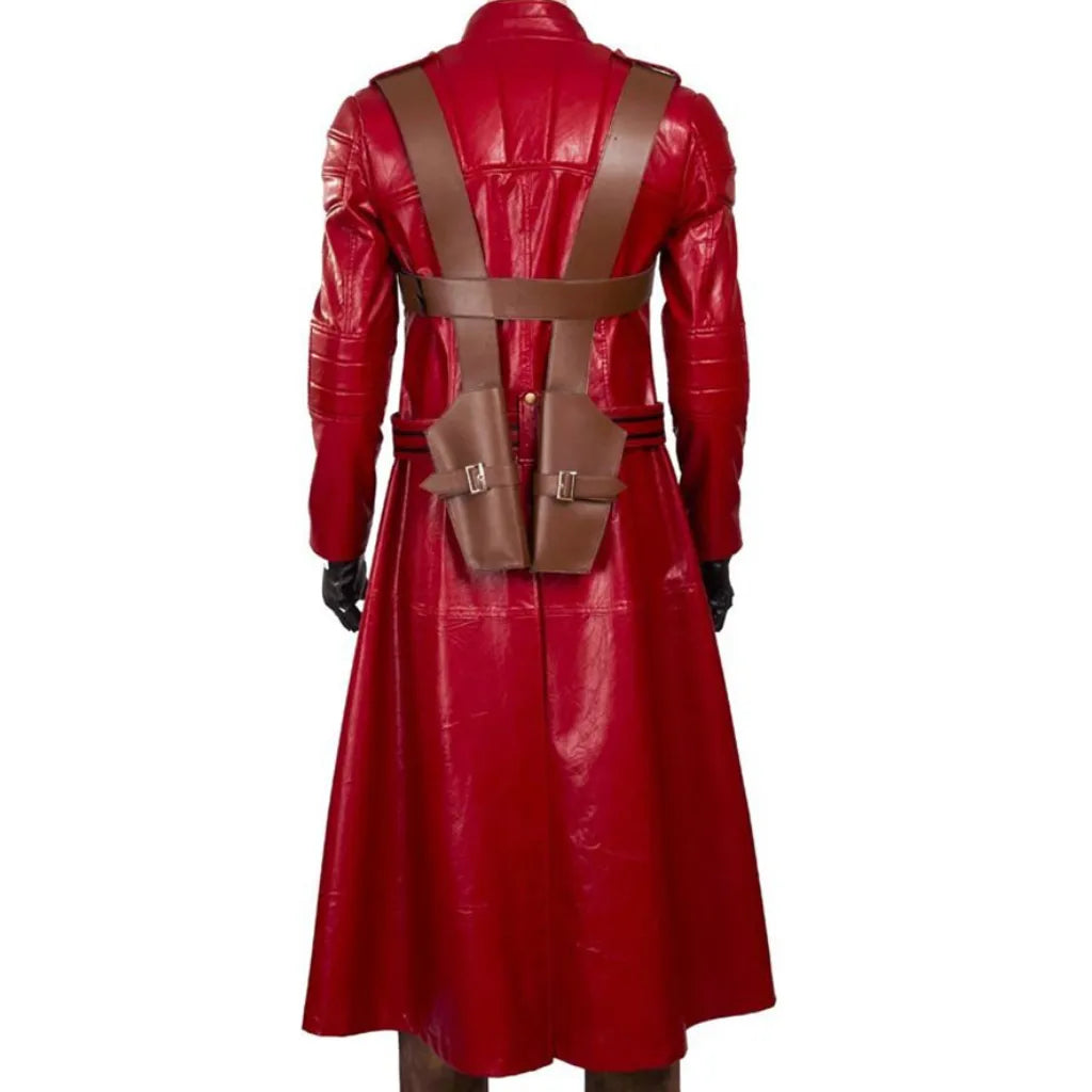 Dante Devil May Cry 3 DMC 3 Men Red Leather Trench coat