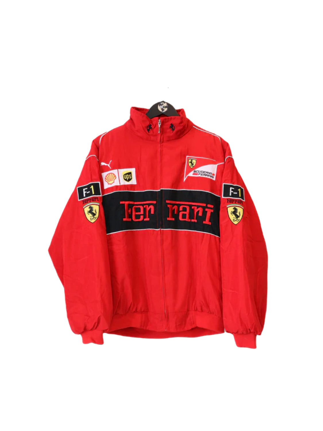 Step into the world of iconic racing fashion with our Ferrari F1 Nascar Retro Cotton Jacket for women. Designed to bring the bold spirit of the 90s to life, this jacket seamlessly blends retro charm with modern-day style. Made from premium cotton, it ensures both comfort and durability. Featuring a stand collar, ribbed cuffs, and a secure zipper closure, this jacket captures the essence of the Ferrari red jacket look while keeping you stylish and cozy. The soft viscose lining adds an extra layer of comfort,