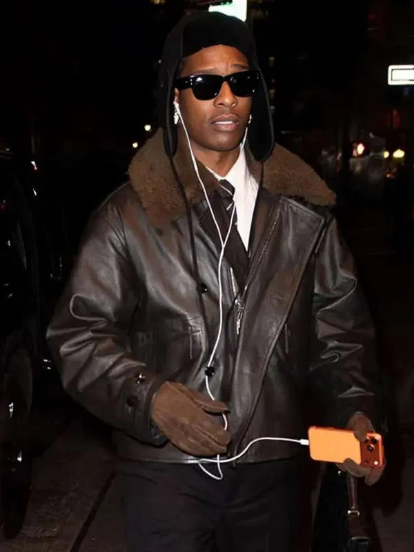 NYC 2026 ASAP Rocky Shearling Leather Jacket
