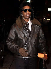 NYC 2026 ASAP Rocky Shearling Leather Jacket
