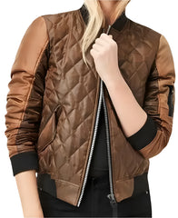 Agents Of Shield Jemma Simmons Quilted Bomber Jacket