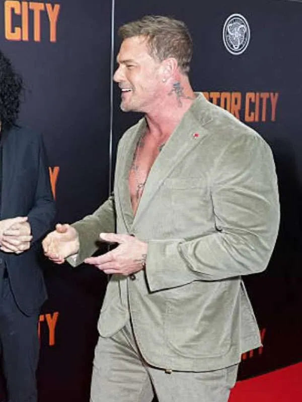 Motor City 2026 Premiere Night Alan Ritchson Green Blazer