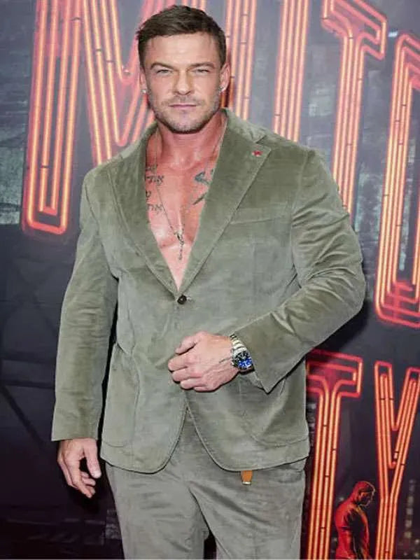 Motor City 2026 Premiere Night Alan Ritchson Green Blazer