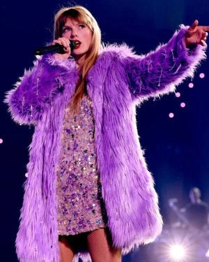 Taylor Swift Purple Fur Coat
