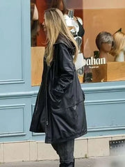 Couture 2026 Angelina Jolie Black Leather Coat