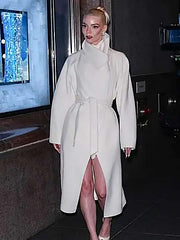 Anya Taylor Joy NYC 2025 White Trench Coat
