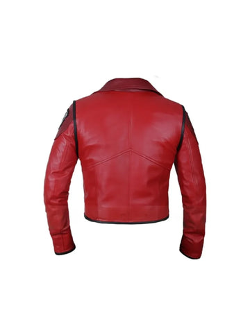 Arcane VI Red Cosplay Cropped Leather Jacket