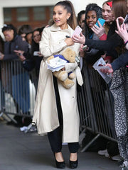 ariana grande leather Trench Coat