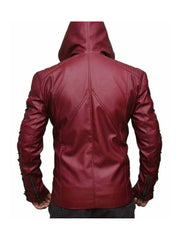 Roy Harper Red Arrow Hooded Leather Costume Jacket 