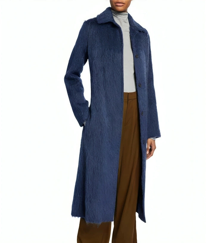Arrow Season 08 Felicity Smoak Blue Woolen Coat