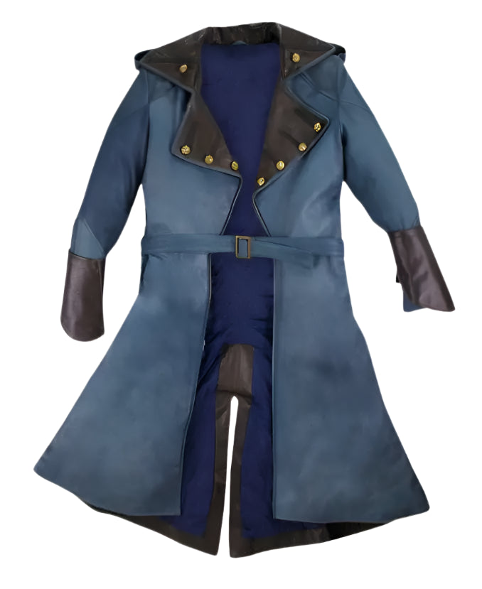 Assassin's Creed Unity Arno Dorian Blue Leather Coat