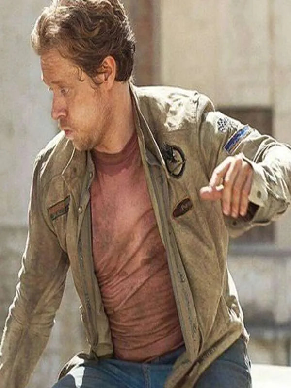Alfie Allen Atomic Movie Suede Leather Jacket