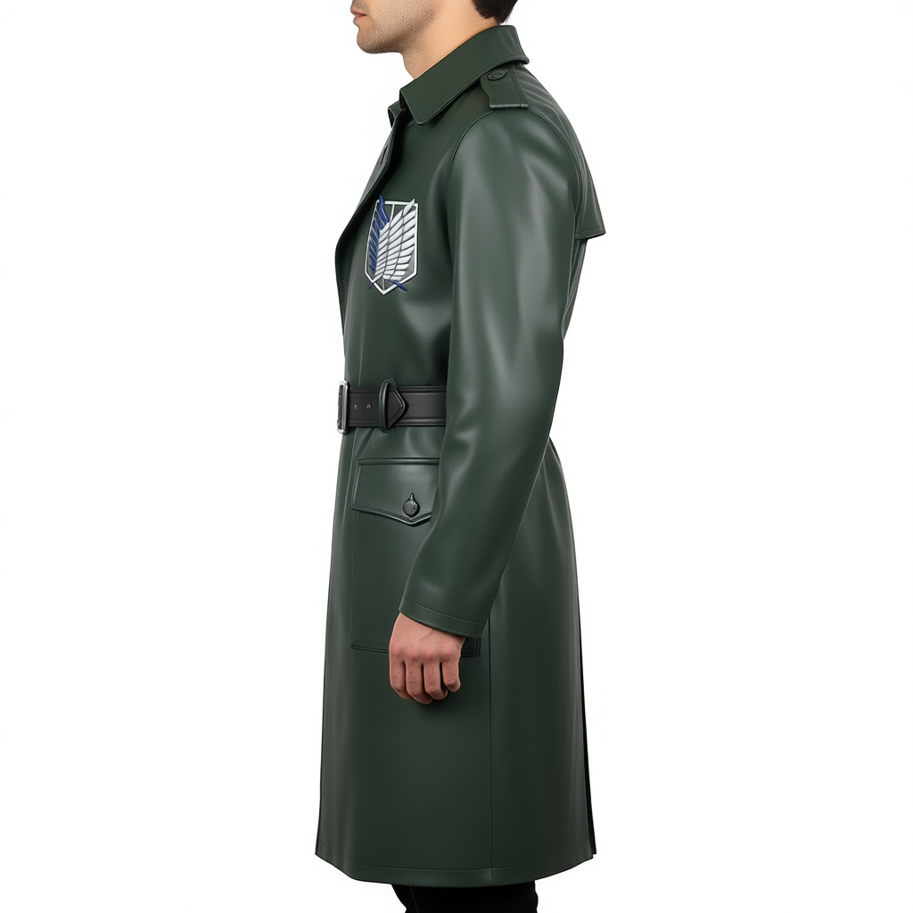 Attack On Titan Green Leather Coat 
