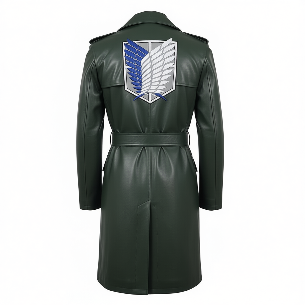 Attack On Titan Green Leather Coat 