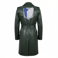 Attack On Titan Green Leather Coat 