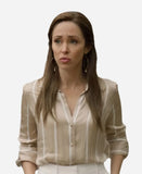 Autumn Reeser Junebug 2024 Beige Striped Shirt
