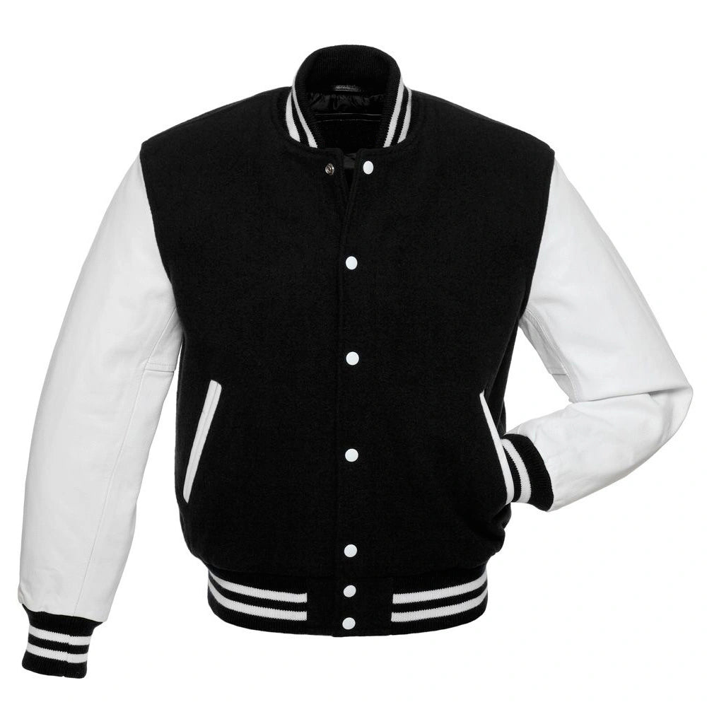 The American black and white varsity jacket