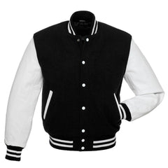 The American black and white varsity jacket