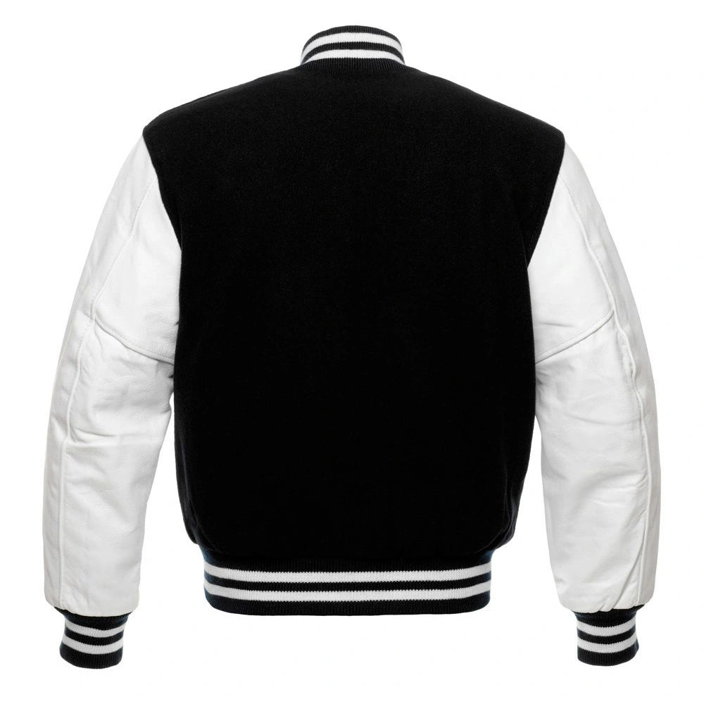 The American black and white varsity jacket