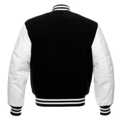 The American black and white varsity jacket