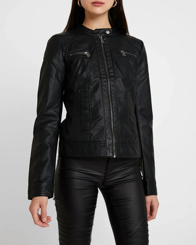 Bandit Black Cafe Racer Leather Jacket