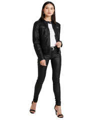 Bandit Black Cafe Racer Leather Jacket