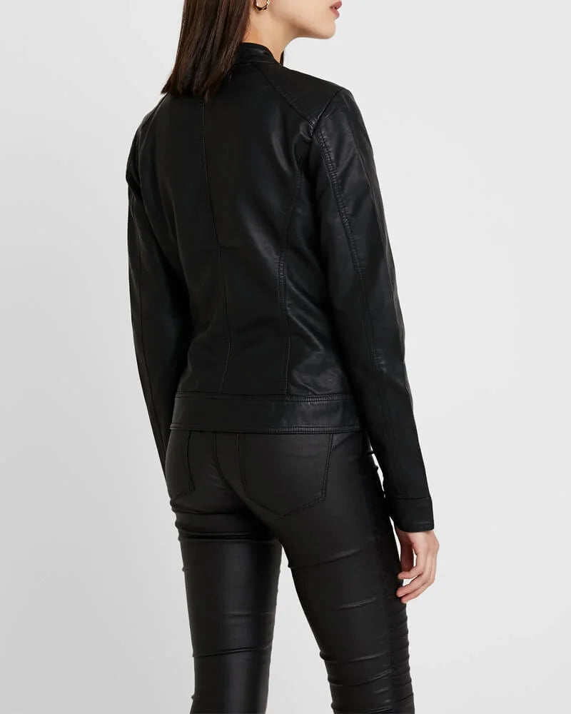 Bandit Black Cafe Racer Leather Jacket