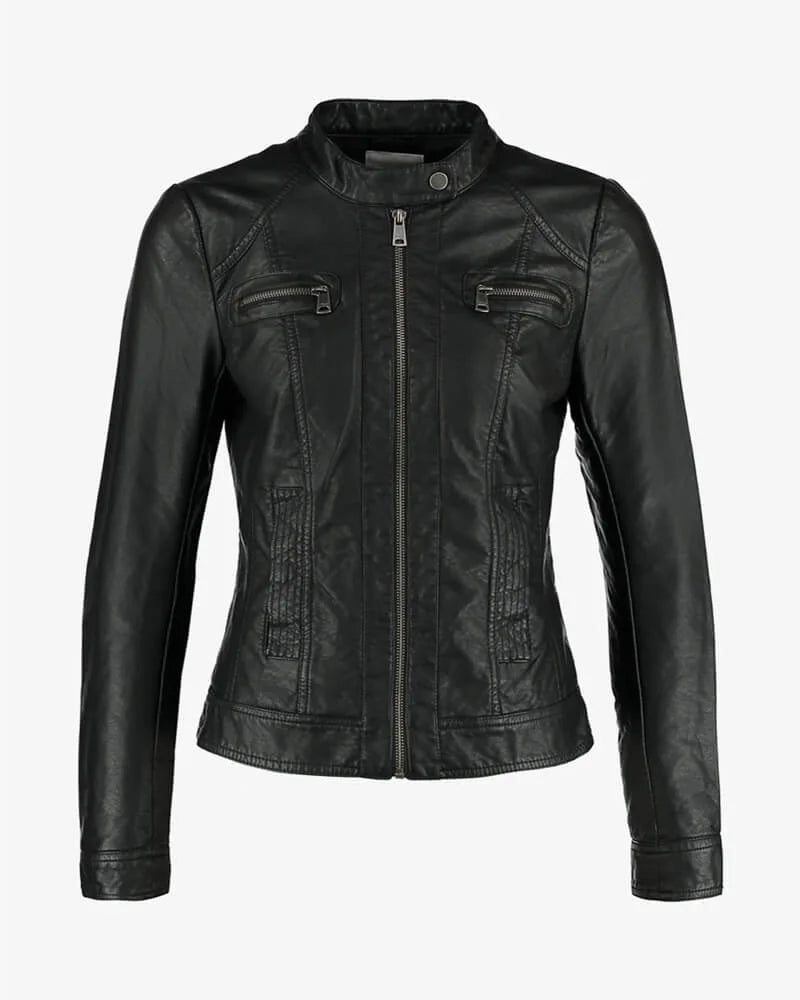 Bandit Black Cafe Racer Leather Jacket