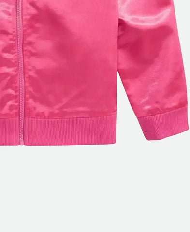 Barbie Pink Satin Bomber Jacket