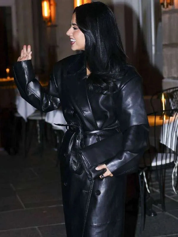 Becky G 2026 Black Trench Coat