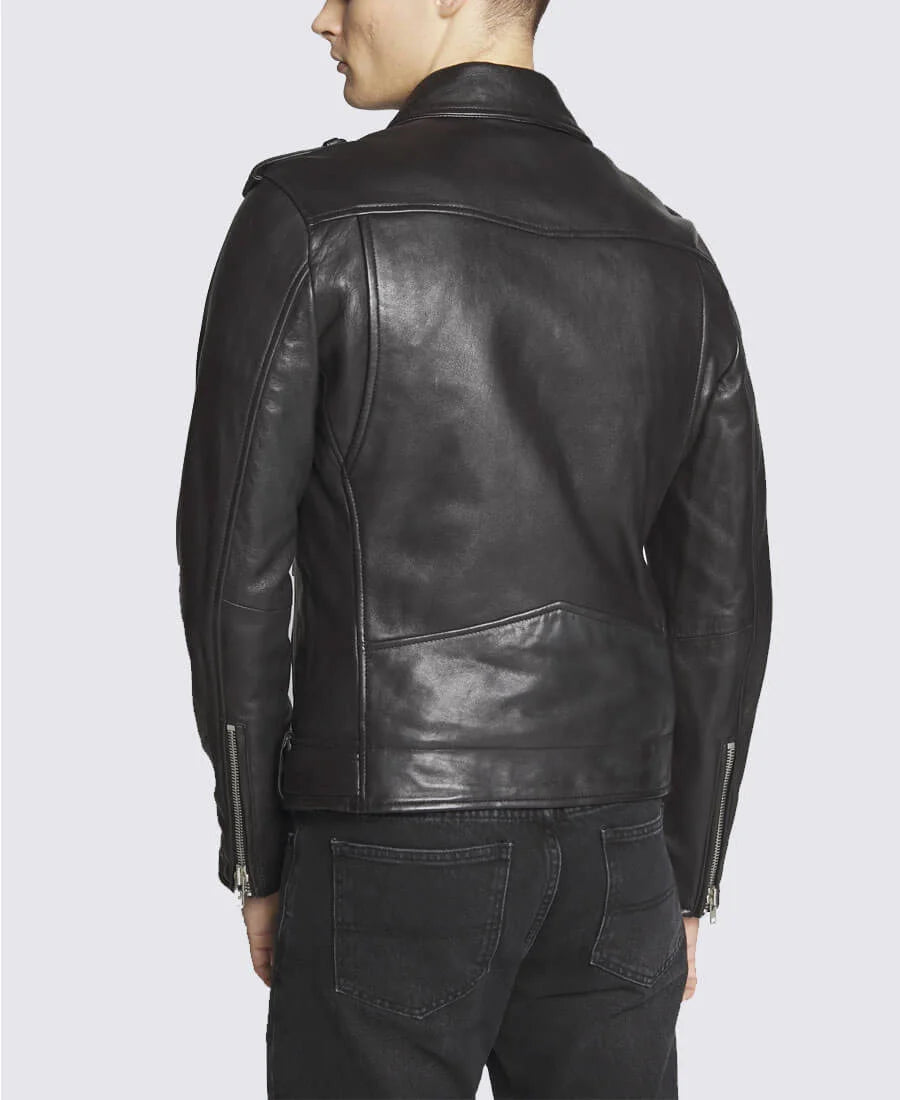 Men's Black Motorcycle Jacket | Lambskin Leather Jacket