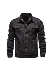Black Denim Pocket Style Trucker Jeans Jacket