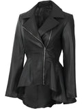 Women’s Black Peplum Leather Jacket