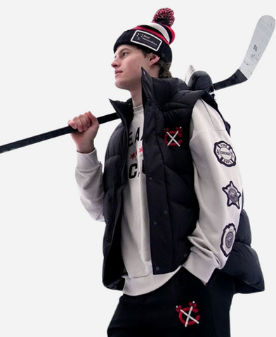 Chicago Blackhawks Black Puffer Vest